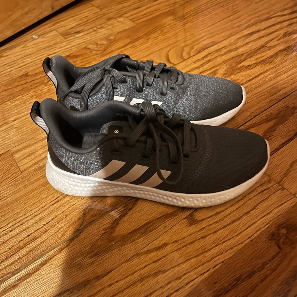 Woman’s Adidas Charcoal and White Running Shoes